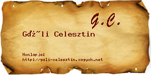 Gáli Celesztin névjegykártya